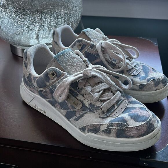 Reebok Club C Legacy Suede Leopard Print Women's Tennis Shoes - Picture 1 of 8